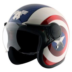 Jet Marvel Captain America Edition White Red Helmet