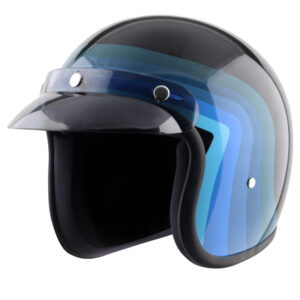 Jet Dx With Peak Urban Black Blue Helmet