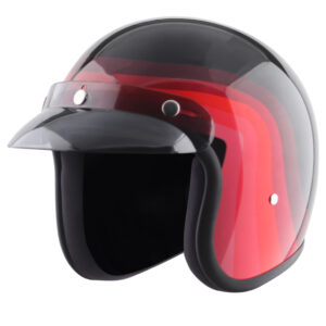Jet Dx With Peak Urban Black Red Helmet